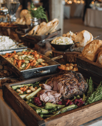 farm to table wedding reception buffet