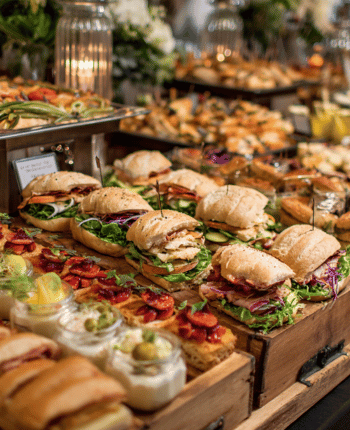 gourmet sandwich wedding reception food ideas buffet