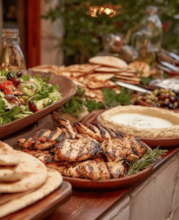 wedding reception mediterranean buffet