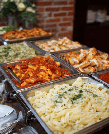 wedding reception pasta bar