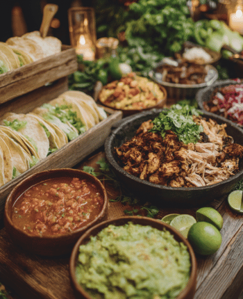 wedding reception taco bar