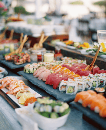 wedding sushi and sashimi bar