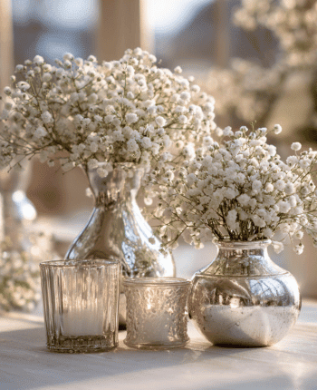 winter wonderland bridal shower table decor centerpieces
