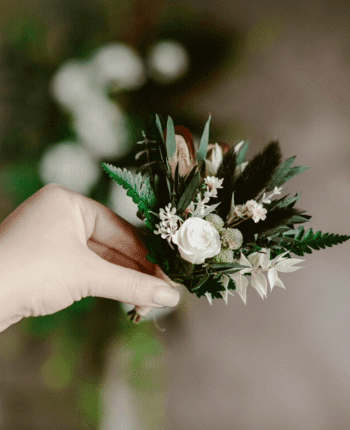 Emerald Green Dried Flower Boutonniere