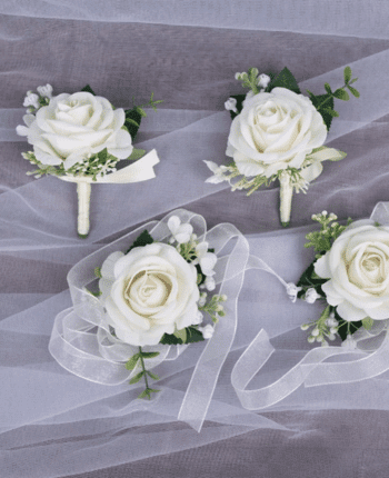 Ivory White Boutonniere for Men