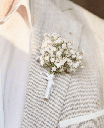 Wedding Boutonniere, Dried Baby's Breath