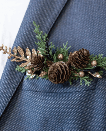 Winter Pine Cone Boutonniere