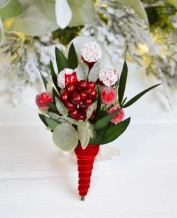 Winter berries mini comb for wedding
